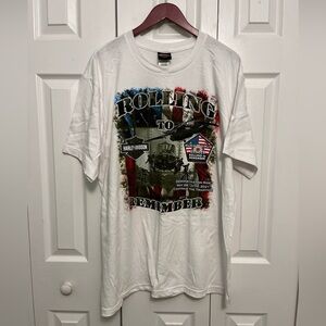 Harley-Davidson White 'Rolling to Remember' Tee